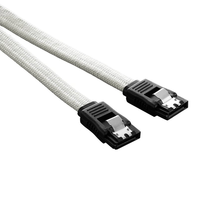 CableMod ModFlex Sleeved SATA 3 Cable (White, 30cm) - Image 2